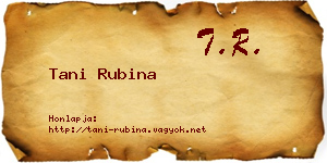 Tani Rubina névjegykártya